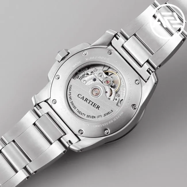 top-tier watch Cartier automatic movement men's white dialsteel bracelet Kalibo series watch front view