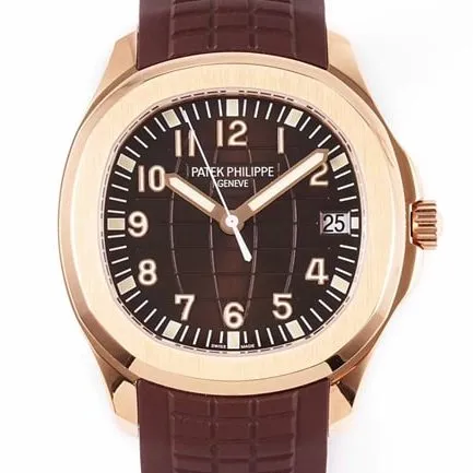 ZF FactoryPatek Philippetop-tier watch men's brown plate rubber strap mechanical underwater explorer series V3 version watch front view