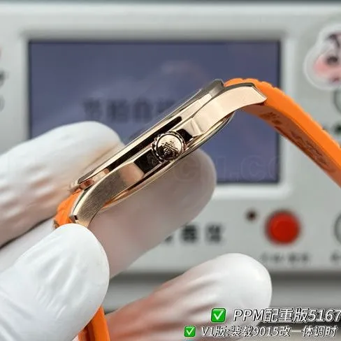 PPM factory collectible watch Patek PhilippeAquanaut dark brown plate rose gold case 5167front live photo