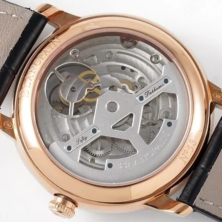 JBF FactoryBlancpain super a watch men's black dial black belt V3 version mechanical leather strap watch classic full series tourbillon front view