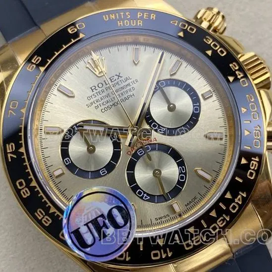 top-tier watch DaytonaUFO factory Rolexyellow gold shell gold plate 4131 mechanical weight live photos
