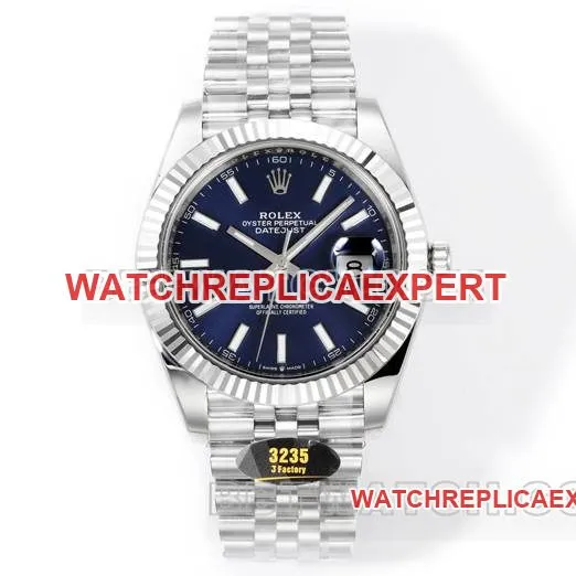 watch log JF factory Rolex deep blue dial3235 mechanical 41mm front live photo