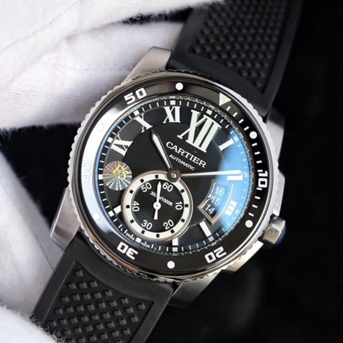 Top-tier watch Cartier men's blue dial Kalibo series automatic movement watch front view