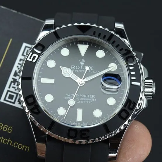 JVSRolexreplica white yacht-master 3235 mechanical men's watchcrystal