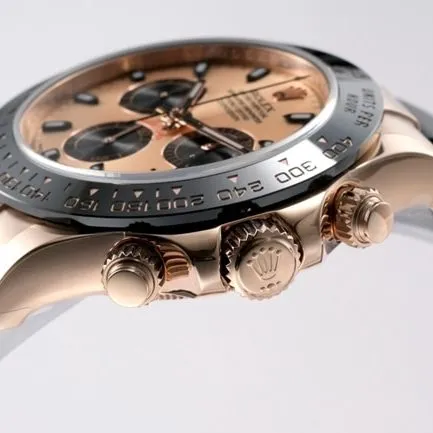 top-tier replicaRolex men's brown plate rubber strap popular model Cosmograph Daytona mechanical watch front view