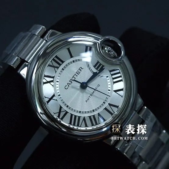 Cartier blue balloon watch women's 33mm white dial blue needle steel bracelet model pictures and prices caseback live photo
