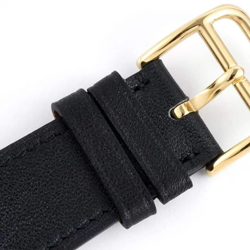Hermès top-tiersuper cloneladies' watchHeureH series ladies quartz square fashion watch black leather white dial front view