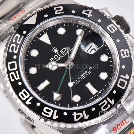 Factory C RolexGMT-Mastertop-tier 1:1high-quality green needle 116710LN-0001front live photo