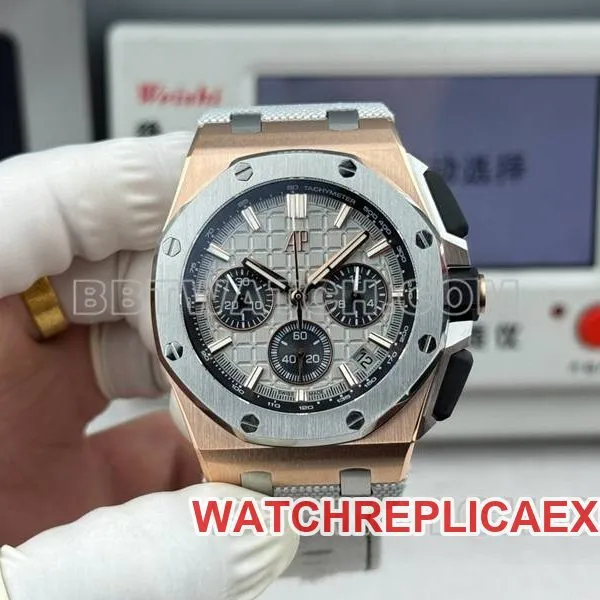 Audemars Piguettop-tier watch LS factory Royal Oak offshore type 43MM gray plate rubber model 26420front live photo