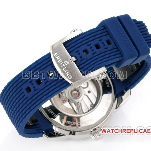 top-tier watch BLS factory super ocean culture Breitlingblue dial rubber braceletfront live photo