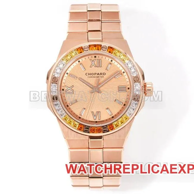 Chopard watch GH factory snow mountain proud wing 41mm rose gold plate sapphire crystal circle steel bracelet model front live photo