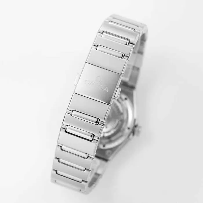 Top collectible watches Omega Women's White Plate Constellation Steel Strap Watch Details