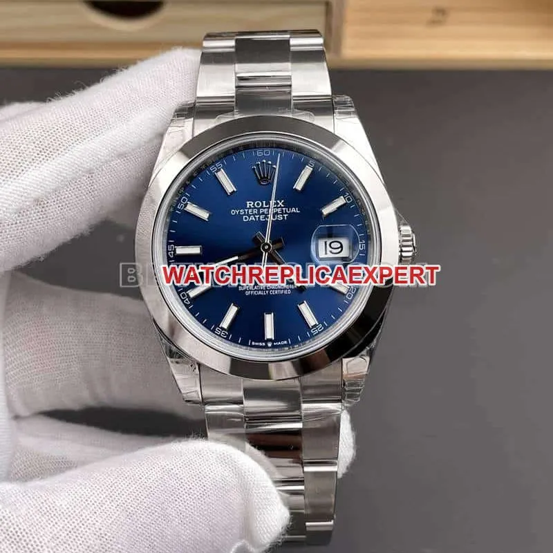 VS FactoryRolexDatejust1:1top-tier replicablue dial41mm126300front live photo