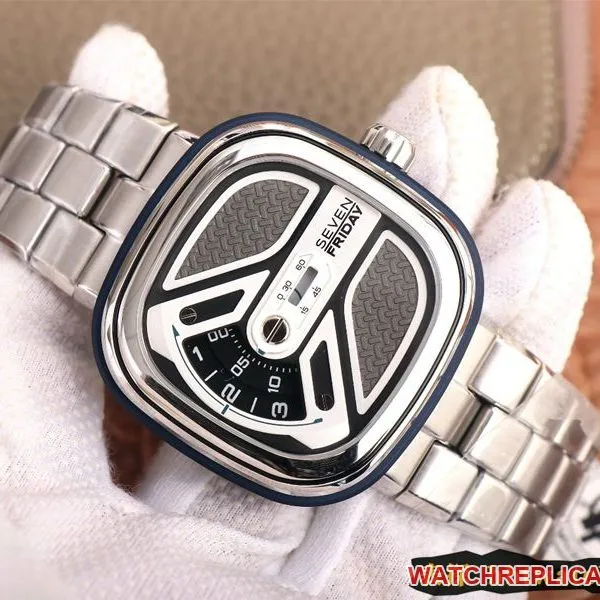 watch SEVENFRIDAY/seven day display five watch Swiss automatic movementmen's watchsteel bracelet large dialM1B/01M front view