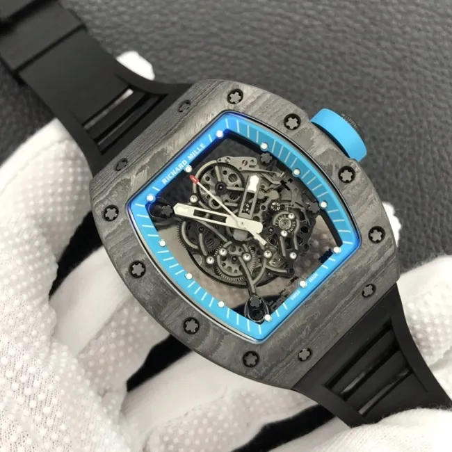 ZFRichard Milletop-tier watch men's black dial black rubber strap global limited edition automatic movement watch leather strap picture