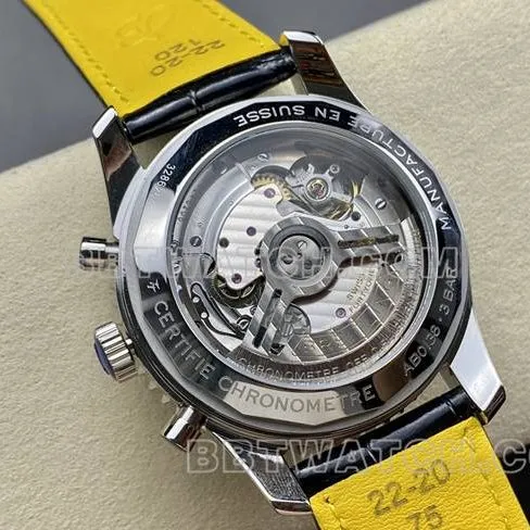 top-tier watch BLS factory aviation chronographBreitlingblack dialleather strap model front live photo