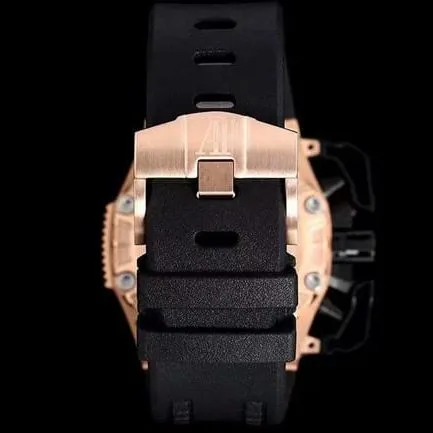 top-tier watch Audemars PiguetRoyal Oak offshore self-winding chronograph men's black dialrubber strap watch front view