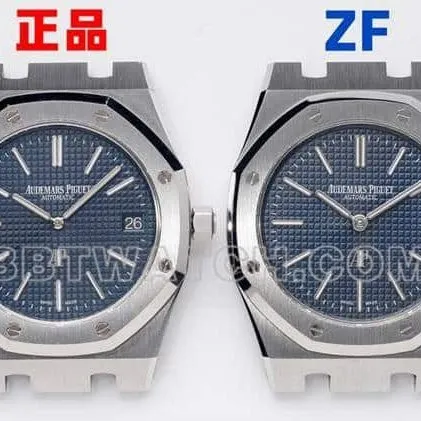 ZFRoyal Oak real and fake comparison evaluation Audemars Piguettop-tier watch 15202side live photo