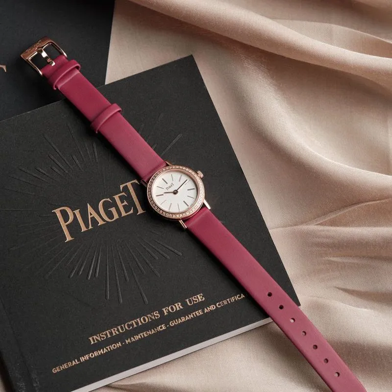 Piaget top-tiersuper watch ALTIPLANO series ladies diamondleather strapquartz casual watch front view
