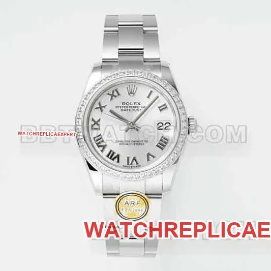 ARF FactoryRolex log top-tier 1:1high-quality silver gray plate Roman numerals 31mm three grid link 278384front live photo