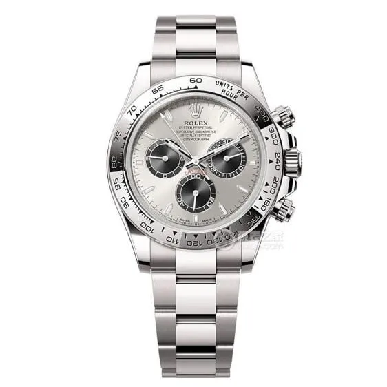Factory C RolexDaytona1:1top-tier replicawhite gold cement gray 4131steel bracelet front live photo