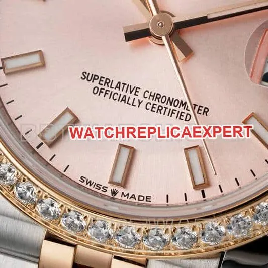 ARF FactoryRolex log super clonerose gold disc diamond bezel31mm intergold five-lattice chain link 278381front live photo