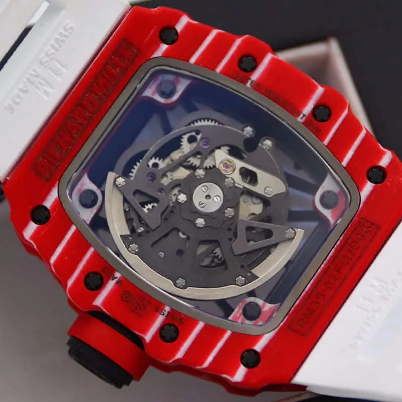 Richard Milletop-tierhigh-quality watch men's blue dialrubber strap mechanical watch front view
