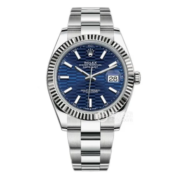 C factory Rolex log top-tier 1:1super blue pit pattern three grid chain m126334-0031front live photo