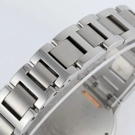 V6 factory Cartiertop-tier watch ladies blue balloon series white dialsteel bracelet mechanical watch front view