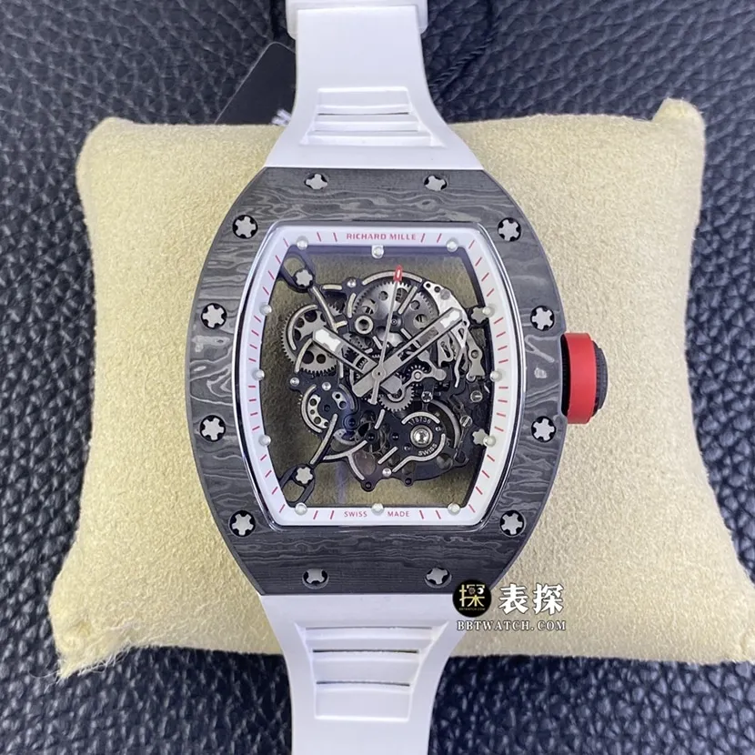 Richard Mille men's RM 055 NTPT1:1top-tier watch men's hollow disc rubber model pictures and prices front live photo