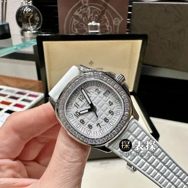 MMA factory Patek Philippe5067Asuper watch ladies white dial rubber model picture and price side live photo
