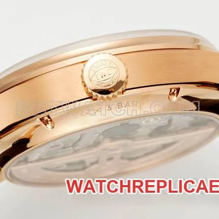 top-tier watch APS factory Portugal IWC perpetual calendar blue dialrose goldfront live photo