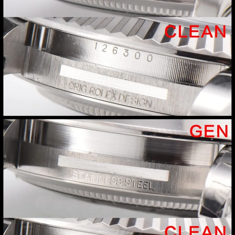 C Factory Log Green True and Fake Comparison Evaluation Rolextop-tier Table Case Comparison Chart