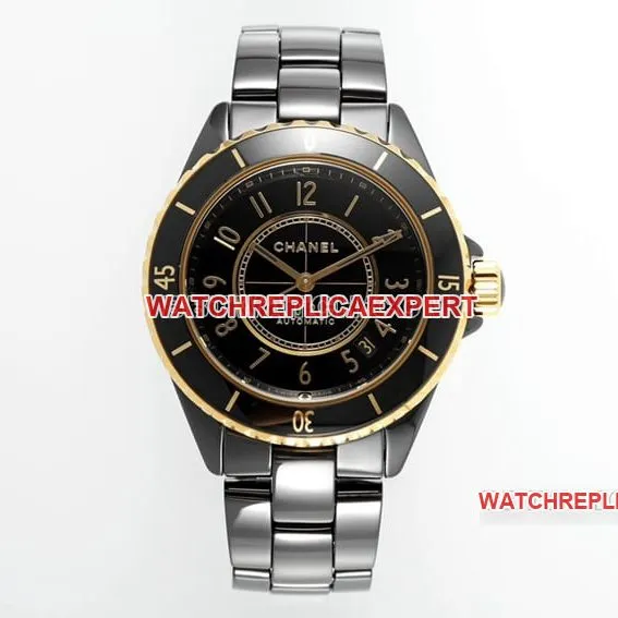 Chaneltop-tier replicablack dialyellow goldceramic bezelsteel bracelet model H9541front live photo