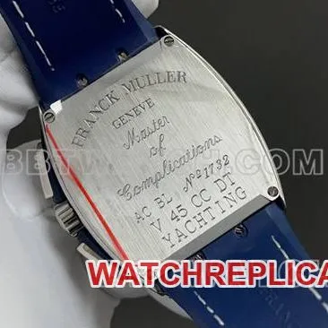 ABF factory collectible watch Frank Muller V45 blue dial leather braceletcaseback live photo