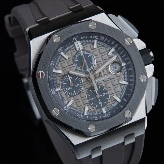 top-tier replicaAPFAudemars PiguetRoyal Oak offshore gray plate 26400 watch breaks OEM blockade technology front view