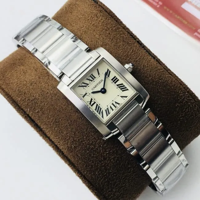 top-tier market's highest version Cartier French tank ladies quartz watch front view