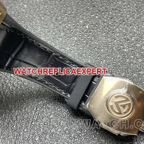 1:1replica watch Frank Muller ABF factory V45black dial gold case leather braceletfront live photo