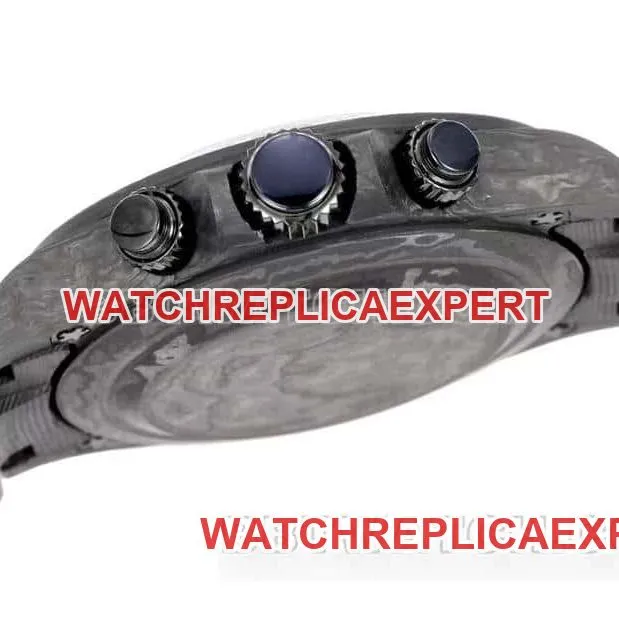 TW factory Rolex Daytona carbon fiber hollow plate black steel bracelet front live photo