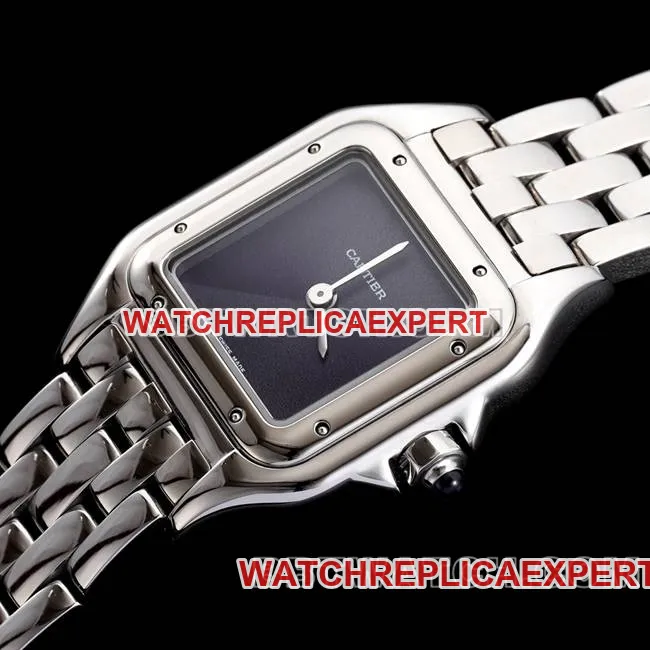 collectible watch BBa factory cheetah Cartierblack dialsteel braceletquartzfront live photo