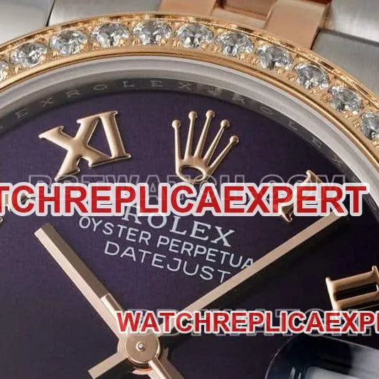 ARF FactoryRolex log 1:1super purple plate diamond bezel31mm intergold five-lattice chain link278381front live photo