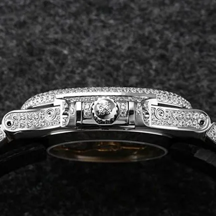 R8 factory top-tier watch Patek Philippe baby's breath series men's white dialsteel bracelet automatic movement watch front view