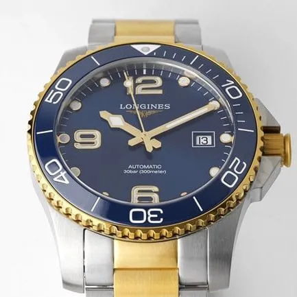 ZF FactoryLongines Concast stop-tier watch full automatic movement men's blue dial gold belt high-quality watch front view