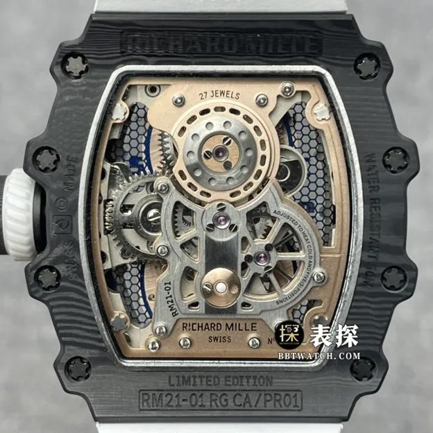 Richard Mille men's RM 21-011:1top-tier watch men's hollow dial tourbillon rubber model pictures and prices front live photo