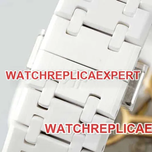 APS factory Audemars PiguetRoyal Oaktop-tier replicablue dial white ceramic15500front live photo