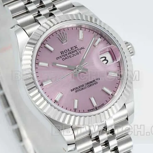 ARF FactoryRolex log top-tier 1:1high-quality powder plate stick hour markers 31mm five-grid chain link 278274front live photo
