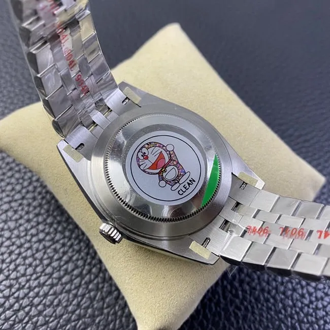 Clean factory Rolextop-tier watch men's gray plate steel braceletDatejust series automatic movement watch side view