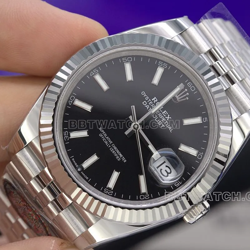 Rolex Watch C Factory Log 41 Black Plate 3235 Movement