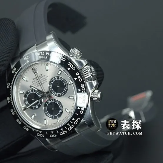 Rolex Cosmograph Daytonatop-tier watch men's stainless steel and black panda dial rubber model pictures and prices front live photo