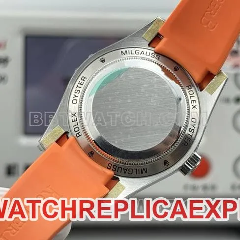 watch magnetic type VS FactoryRolexwhite dial orange rubber model front live photo